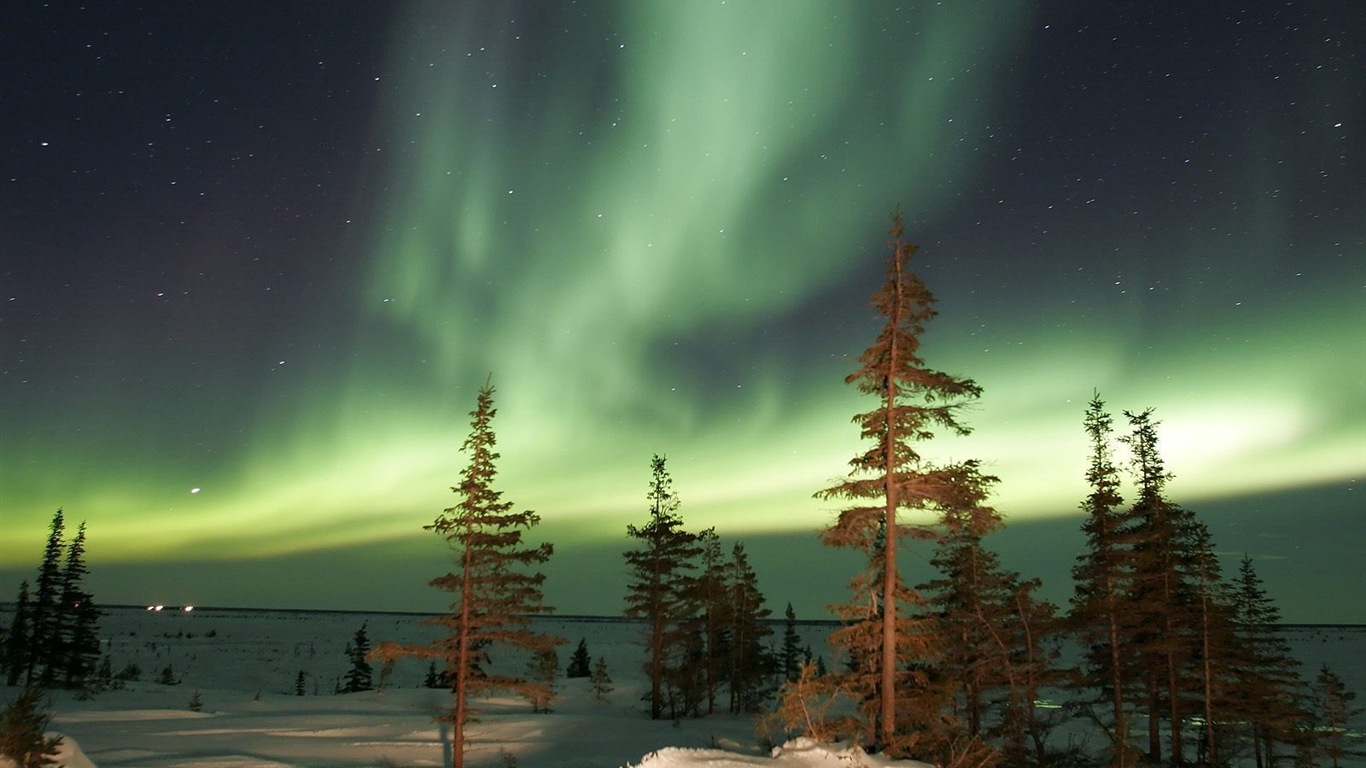 Přírodní divy Northern Lights HD Wallpaper (2) #3 - 1366x768
