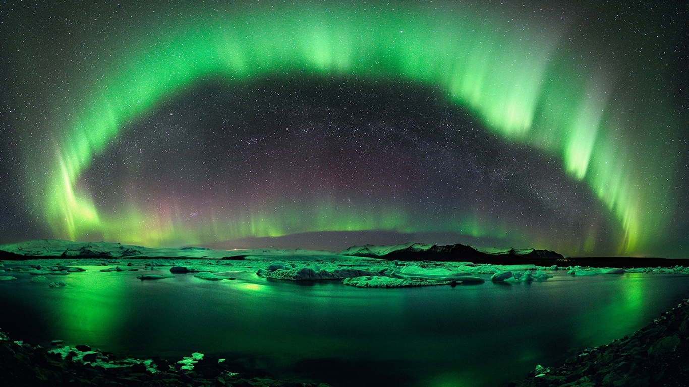 Merveilles naturelles du Nord Fond d'écran HD Lumières (2) #10 - 1366x768