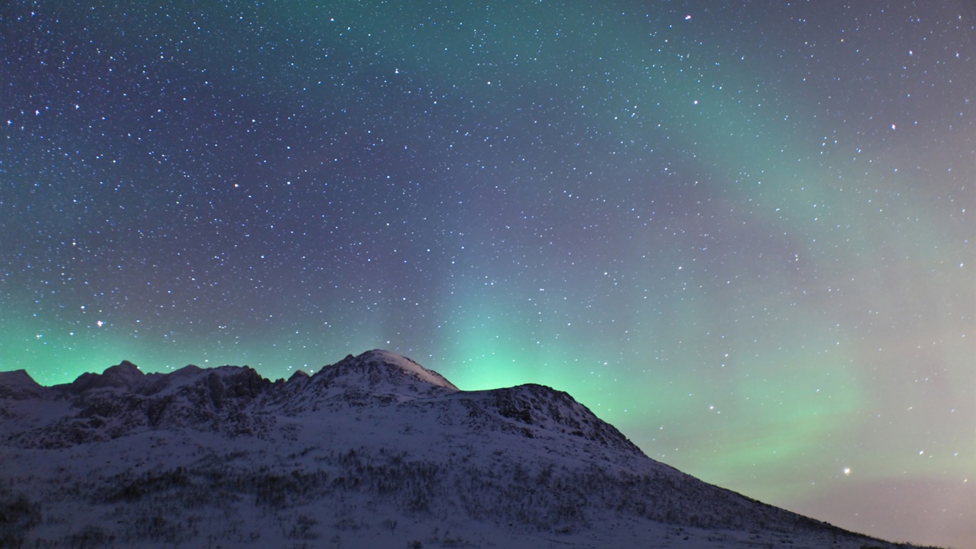 自然奇景，北极光高清壁纸(二)17 - 1366x768