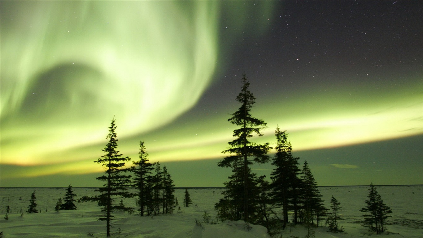 Přírodní divy Northern Lights HD Wallpaper (2) #18 - 1366x768