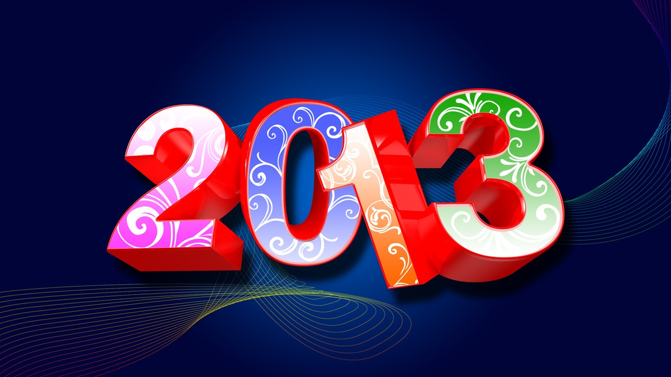 2013 New Year theme creative wallpaper(1) #12 - 1366x768