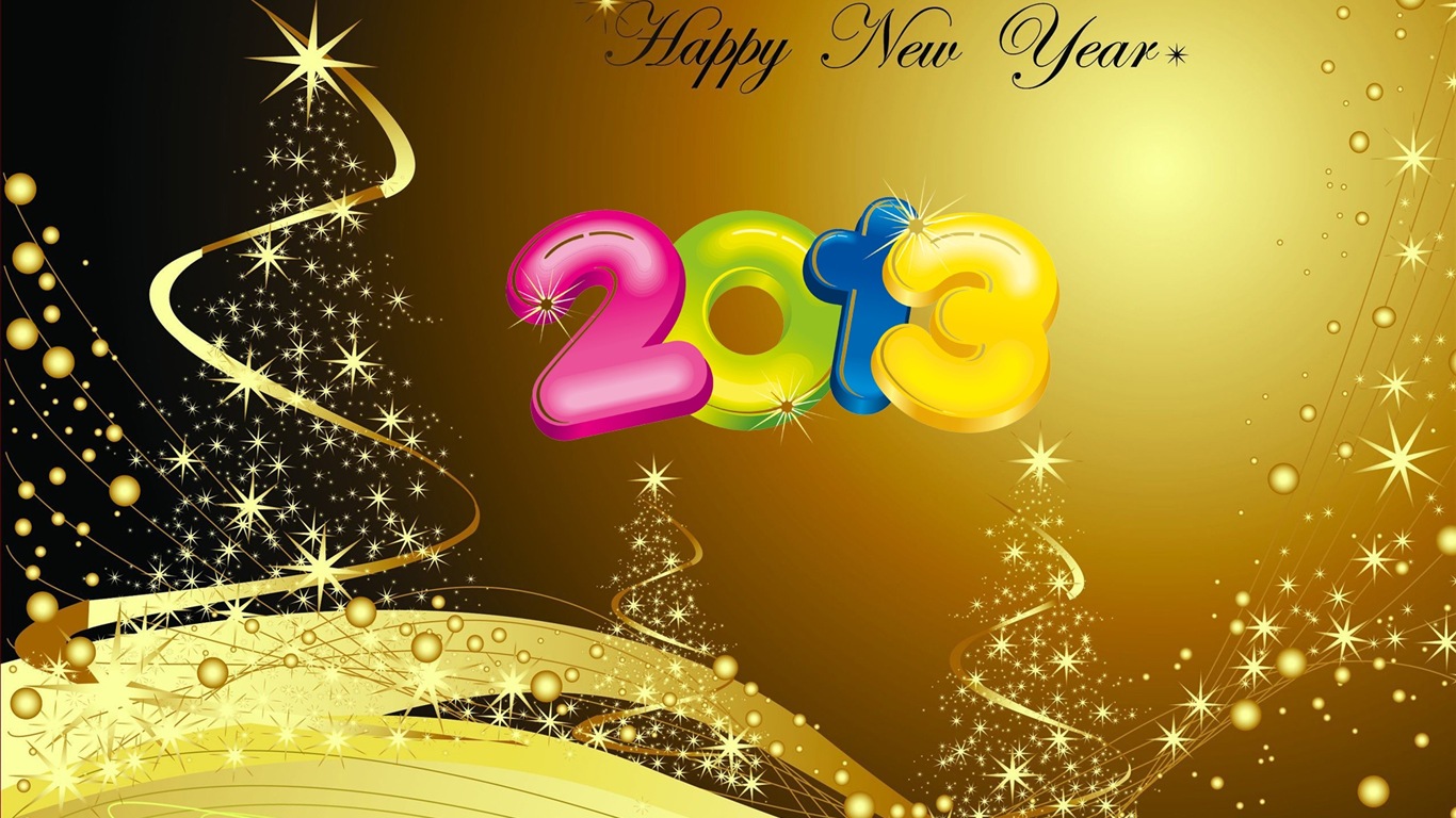 2013 New Year theme creative wallpaper(2) #18 - 1366x768