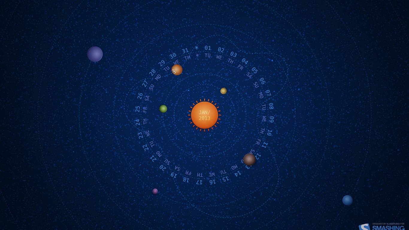 January 2013 Calendar wallpaper (2) #9 - 1366x768