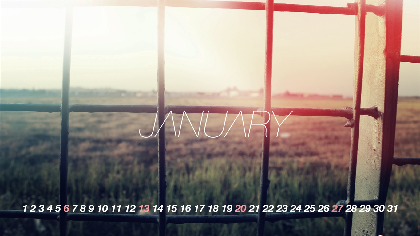 2013年1月 月曆壁紙(二) #10 - 1366x768