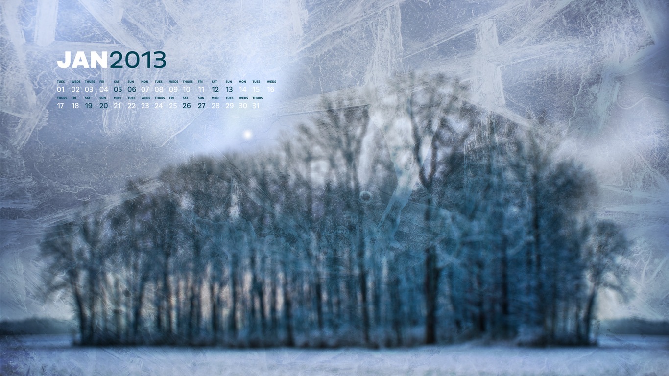 Januar 2013 Kalender Wallpaper (2) #17 - 1366x768