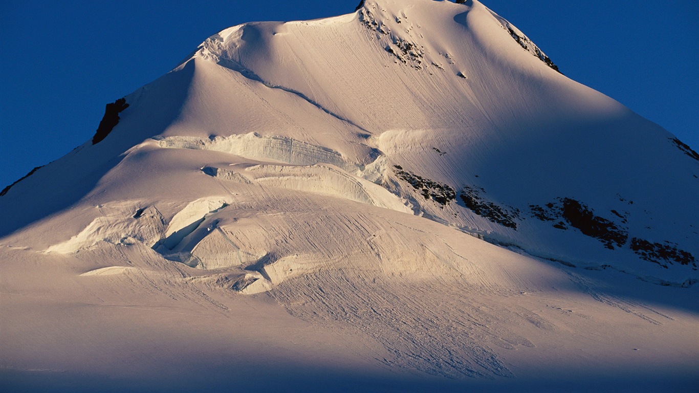 Windows 8 壁纸：南极洲，冰雪风景，南极企鹅11 - 1366x768
