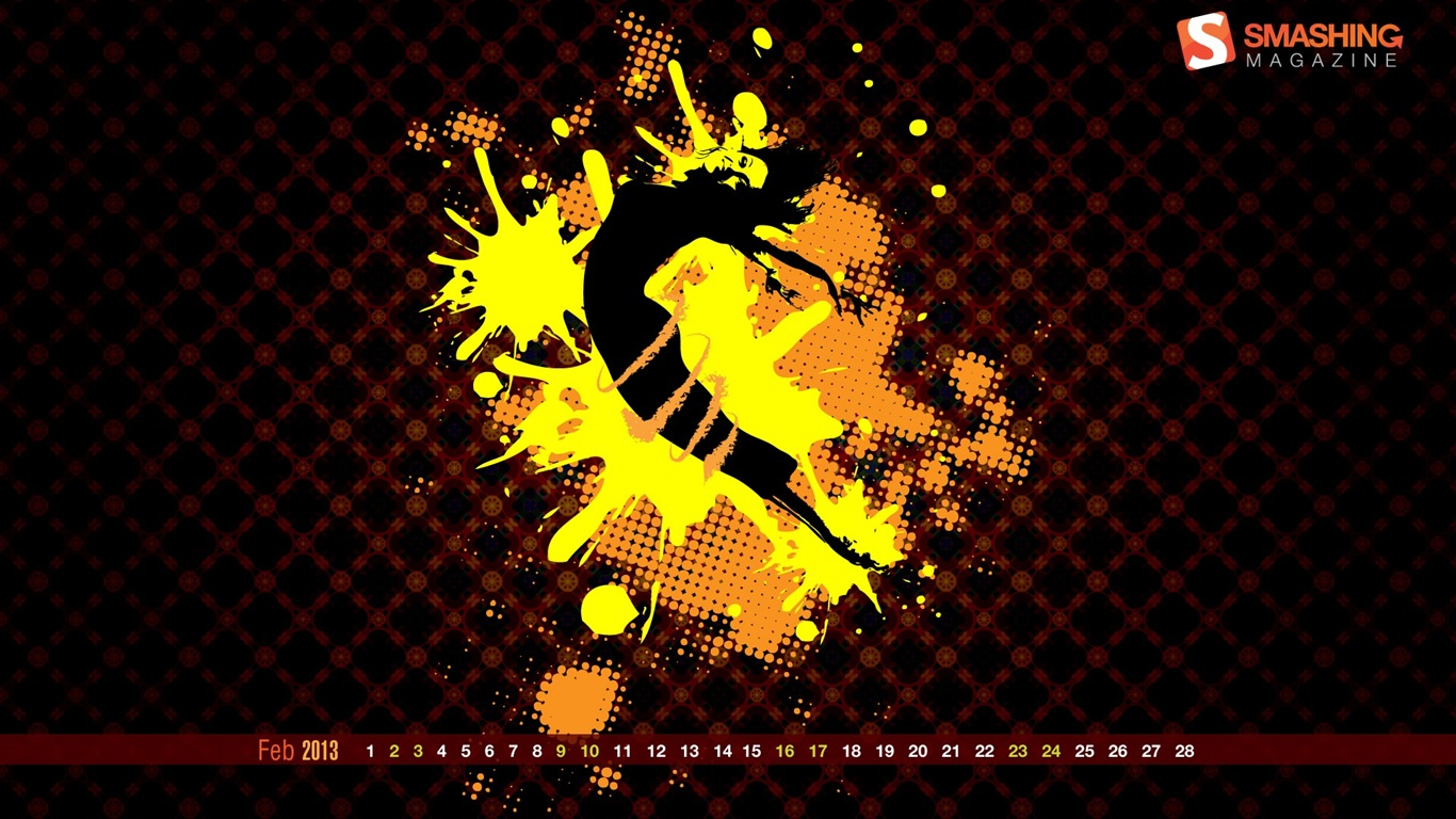 2013年2月 月曆壁紙(一) #11 - 1366x768