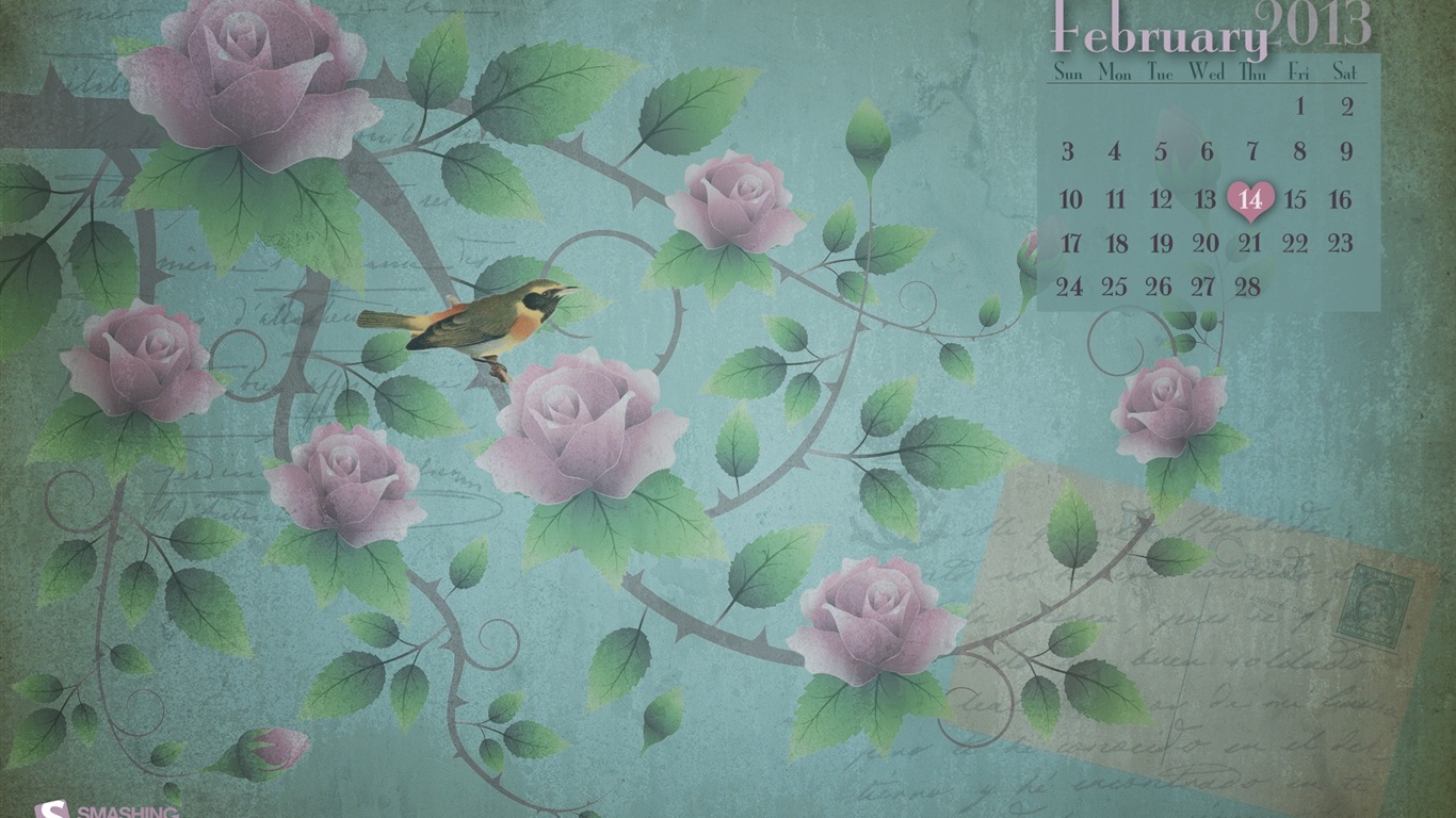 February 2013 Calendar wallpaper (1) #14 - 1366x768