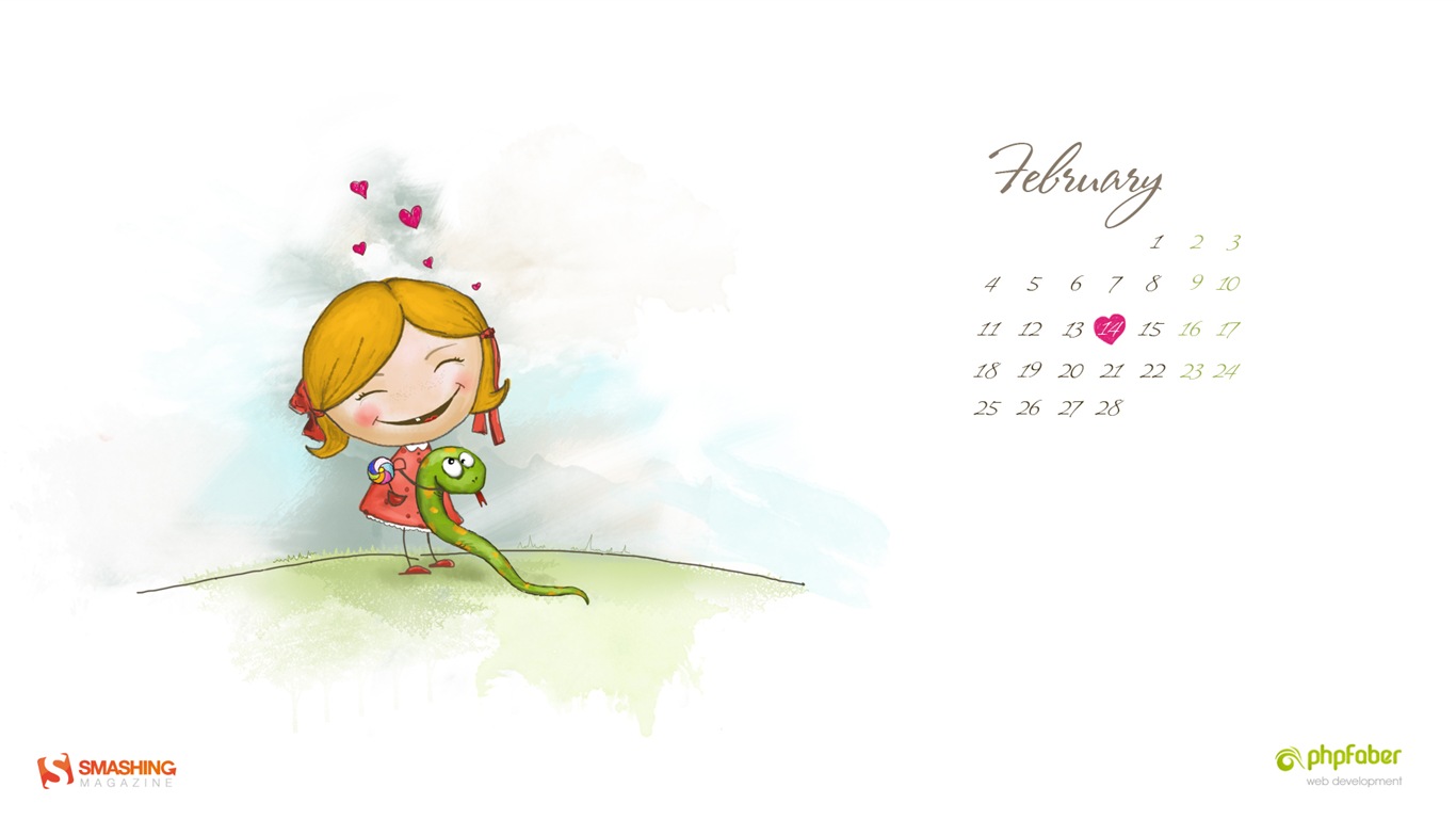2013年2月 月曆壁紙(一) #15 - 1366x768