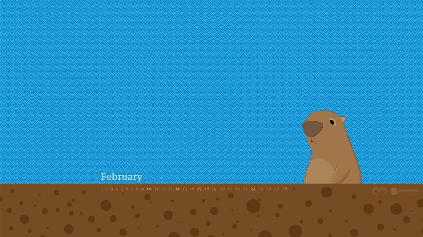 2013年2月 月曆壁紙(一) #18 - 1366x768
