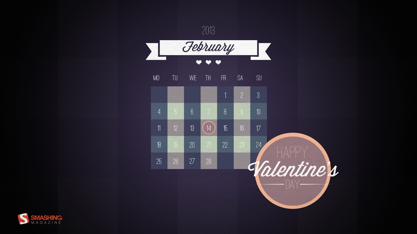 February 2013 Calendar wallpaper (1) #19 - 1366x768