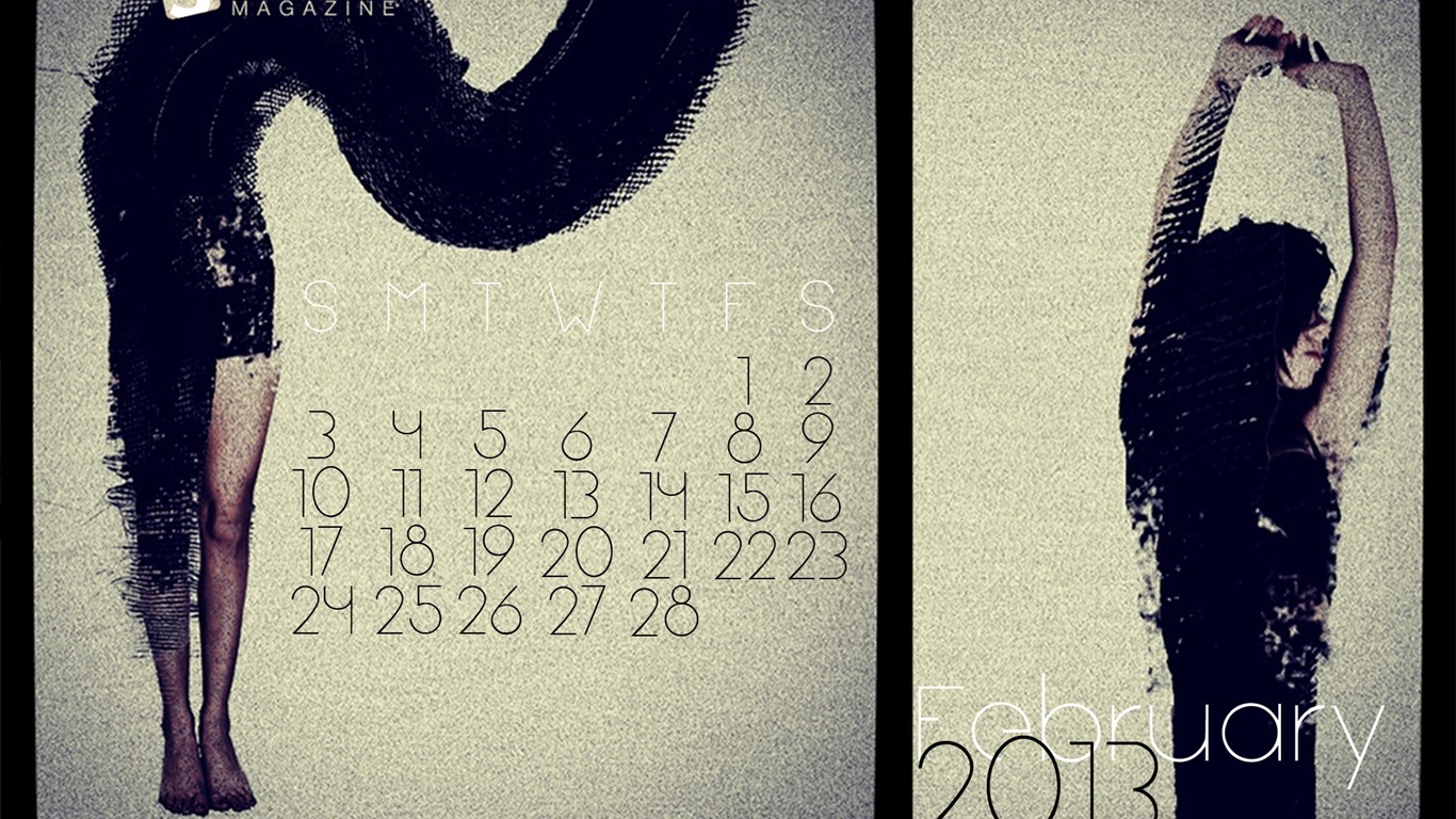 2013年2月 月历壁纸(二)10 - 1366x768