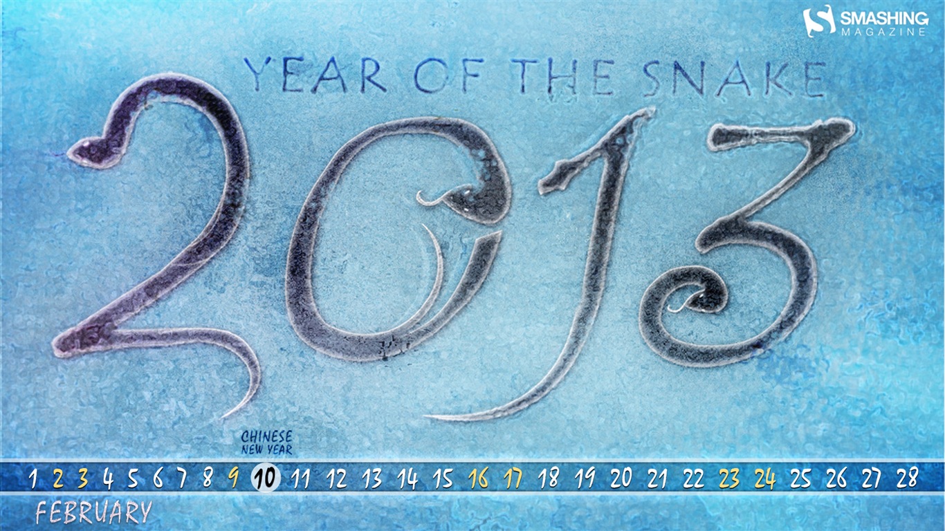 February 2013 Calendar wallpaper (2) #15 - 1366x768