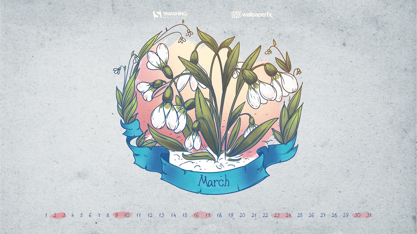 2013年3月 月曆壁紙(二) #11 - 1366x768