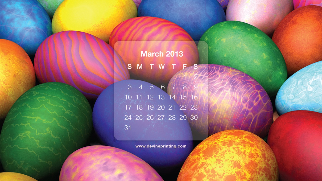 March 2013 calendar wallpaper (2) #17 - 1366x768