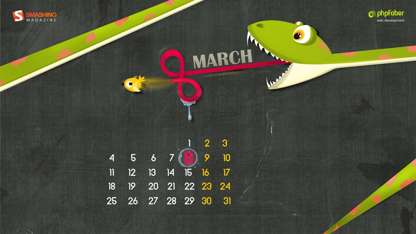 2013年3月 月曆壁紙(一) #11 - 1366x768
