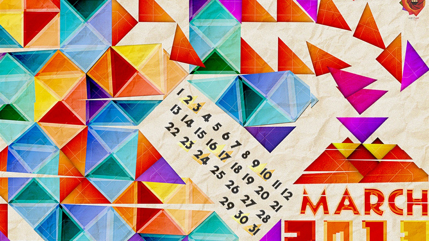 March 2013 calendar wallpaper (1) #16 - 1366x768