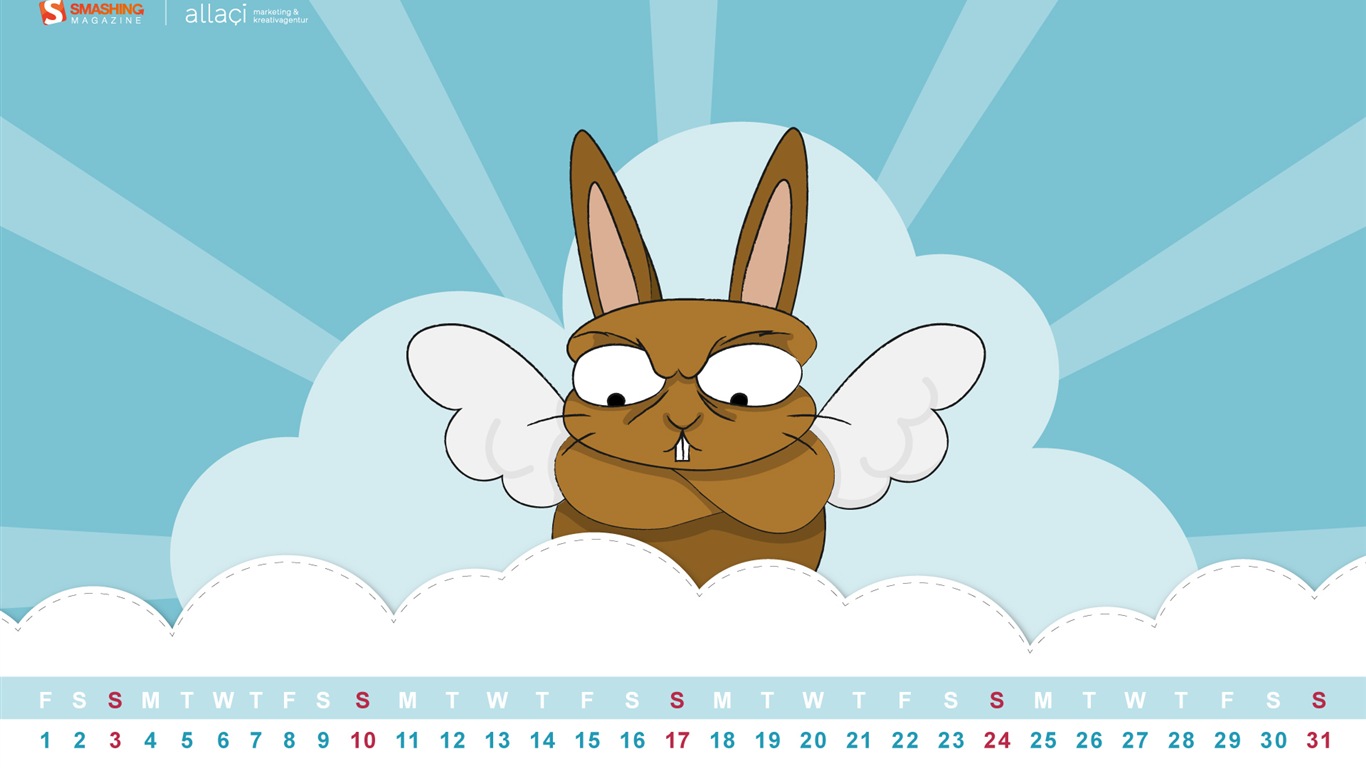 2013年3月 月曆壁紙(一) #18 - 1366x768