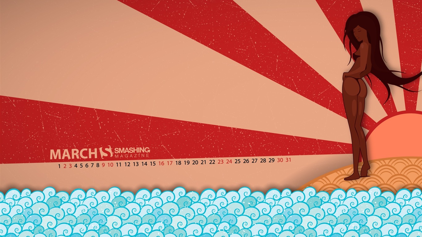 March 2013 calendar wallpaper (1) #19 - 1366x768
