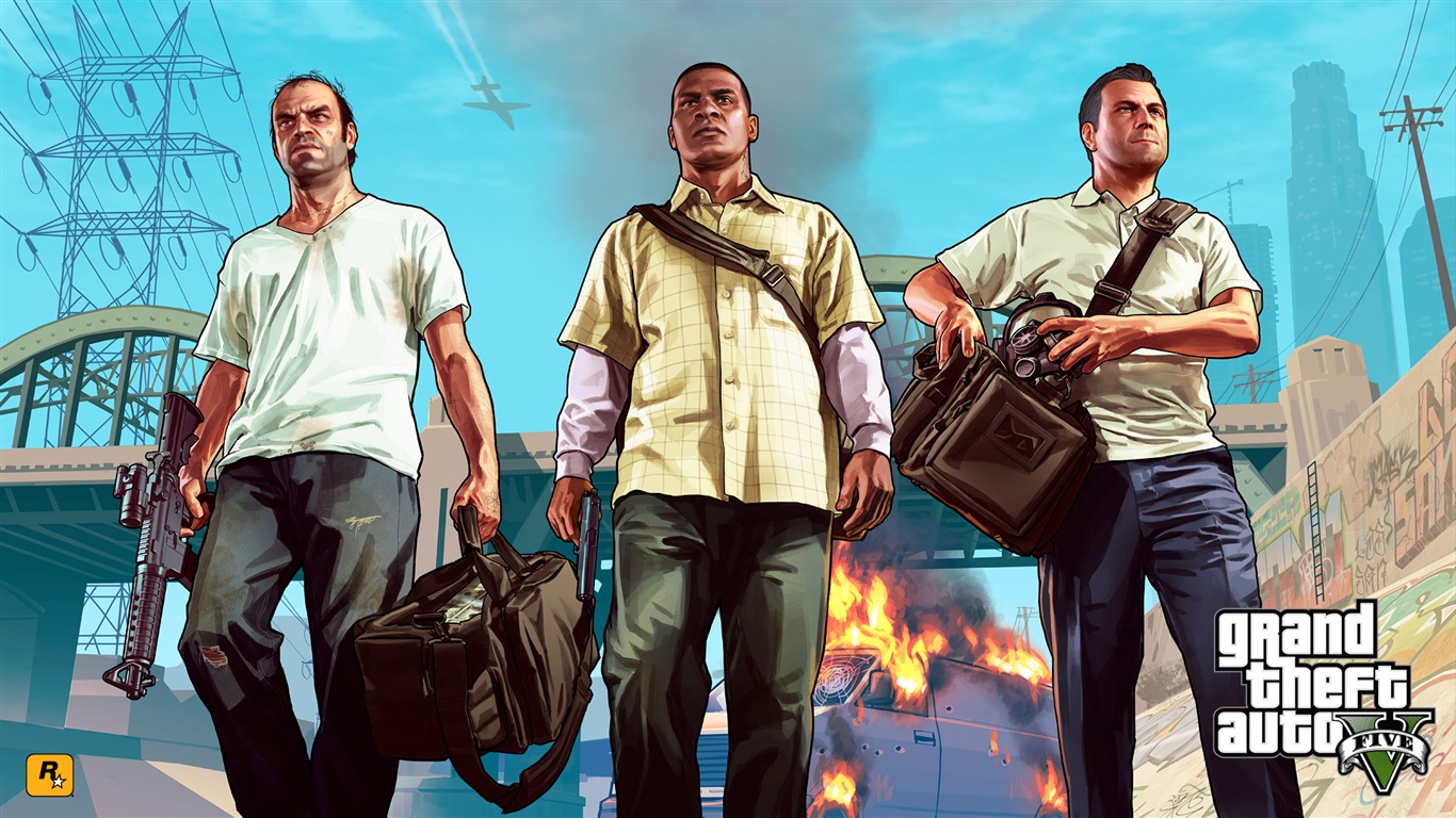 Grand Theft Auto V 侠盗猎车手5 高清游戏壁纸1 - 1366x768