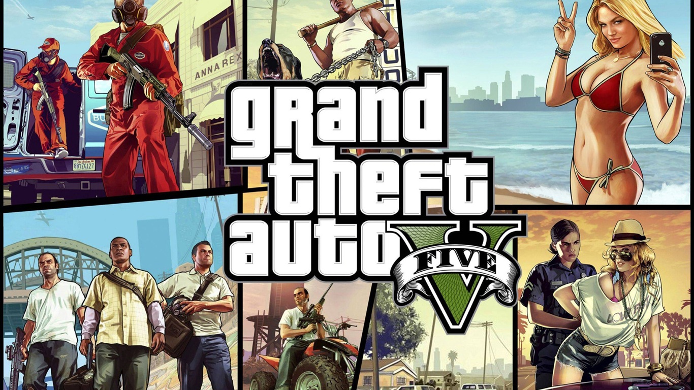 Grand Theft Auto V GTA 5 fonds d'écran de jeux HD #8 - 1366x768