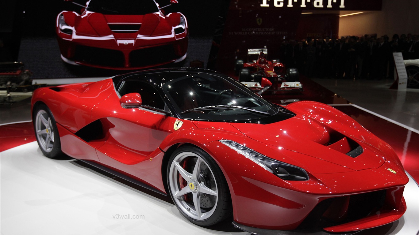 2013フェラーリLaFerrari赤いスーパーカーのHD壁紙 #2 - 1366x768