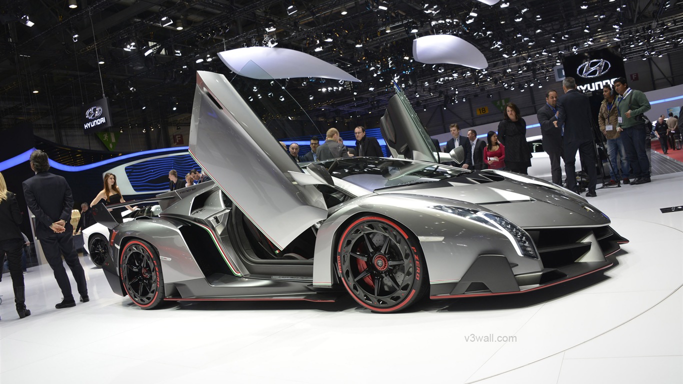 2013 람보르기니 Veneno 고급 supercar HD 배경 화면 #12 - 1366x768