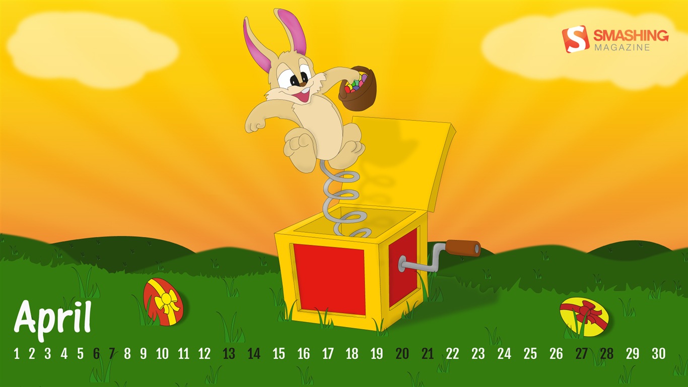 April 2013 Kalender Wallpaper (1) #15 - 1366x768