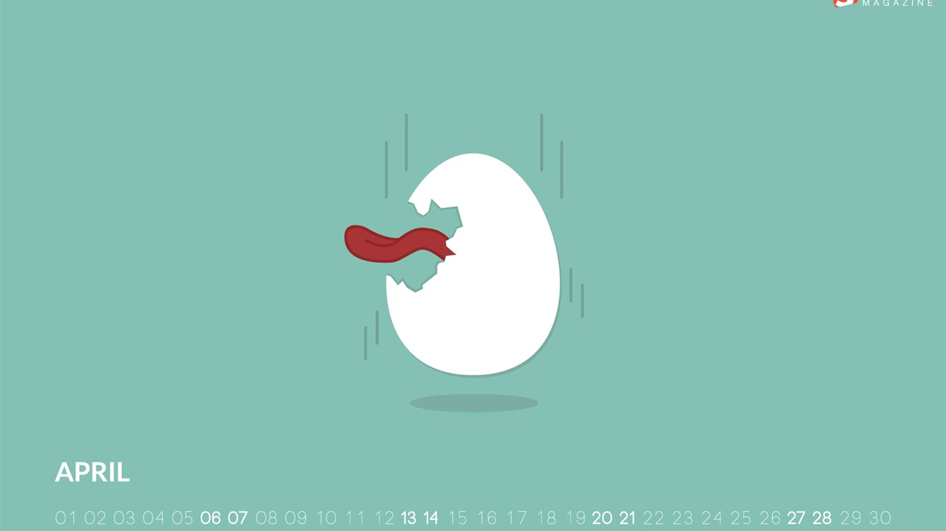 2013年4月 月曆壁紙(一) #22 - 1366x768