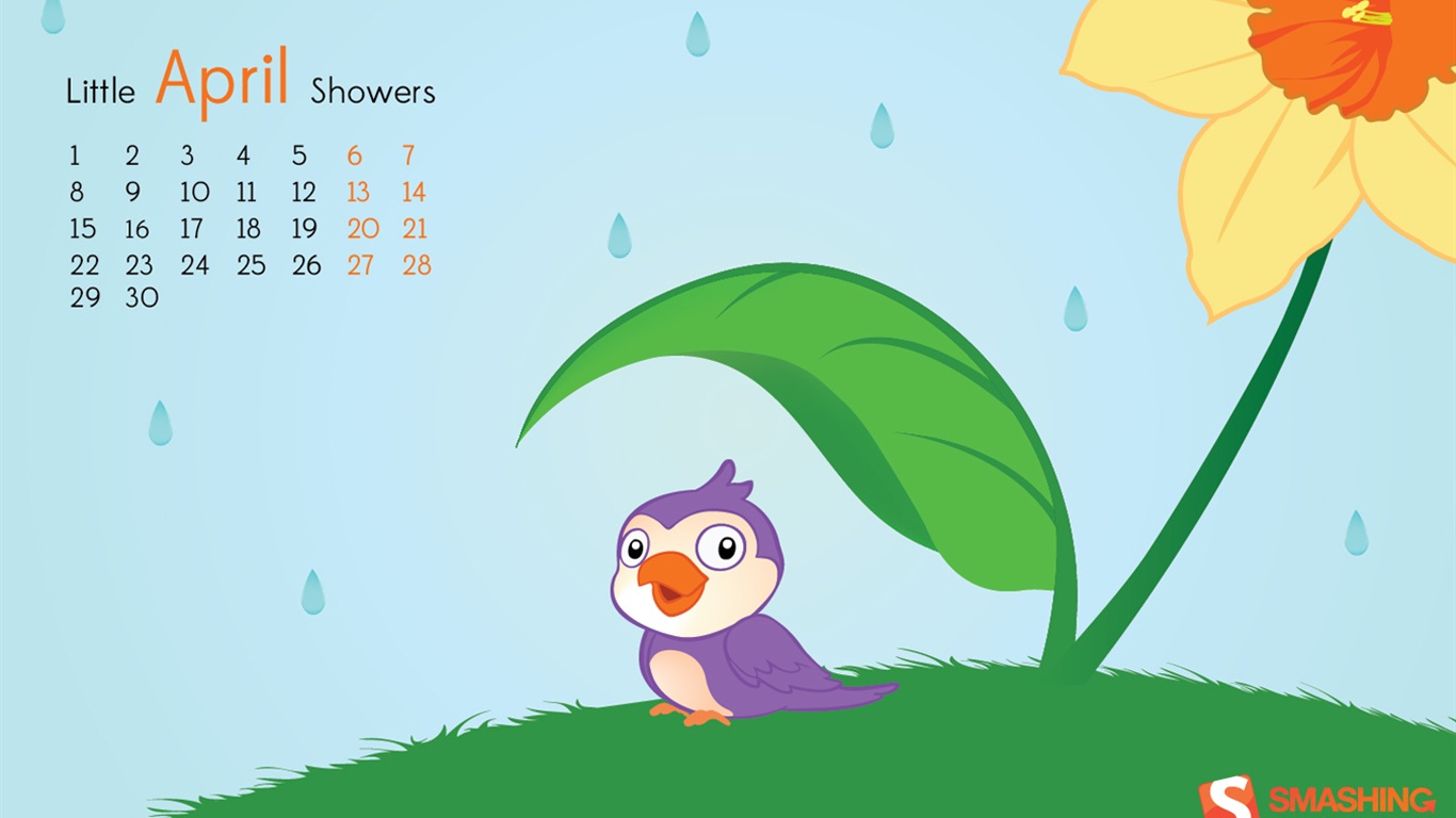 2013年4月 月曆壁紙(二) #4 - 1366x768