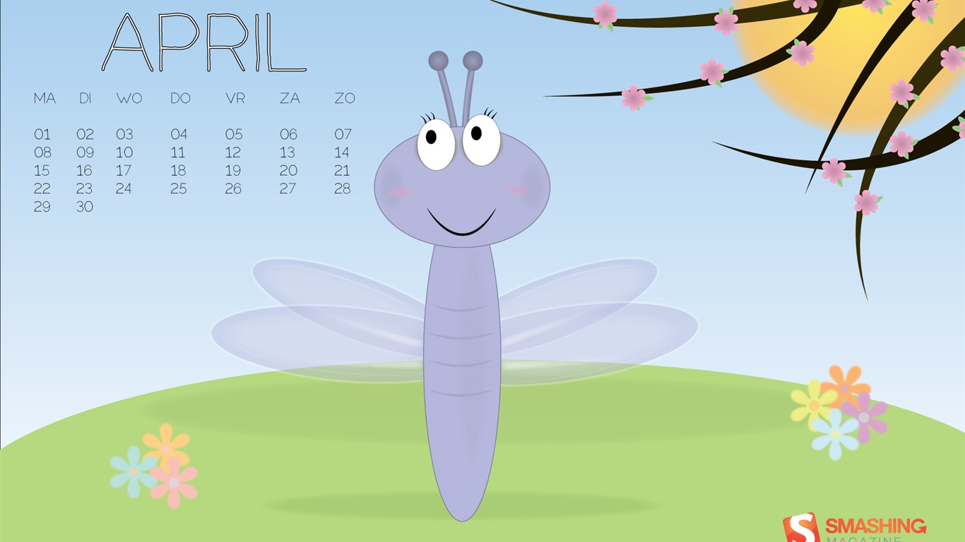 April 2013 Calendar wallpaper (2) #15 - 1366x768