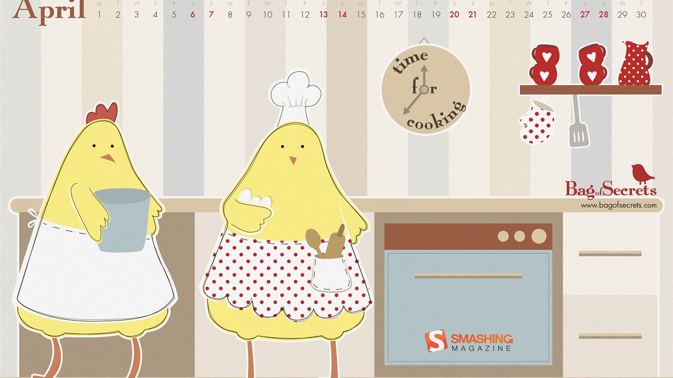 April 2013 Calendar wallpaper (2) #20 - 1366x768