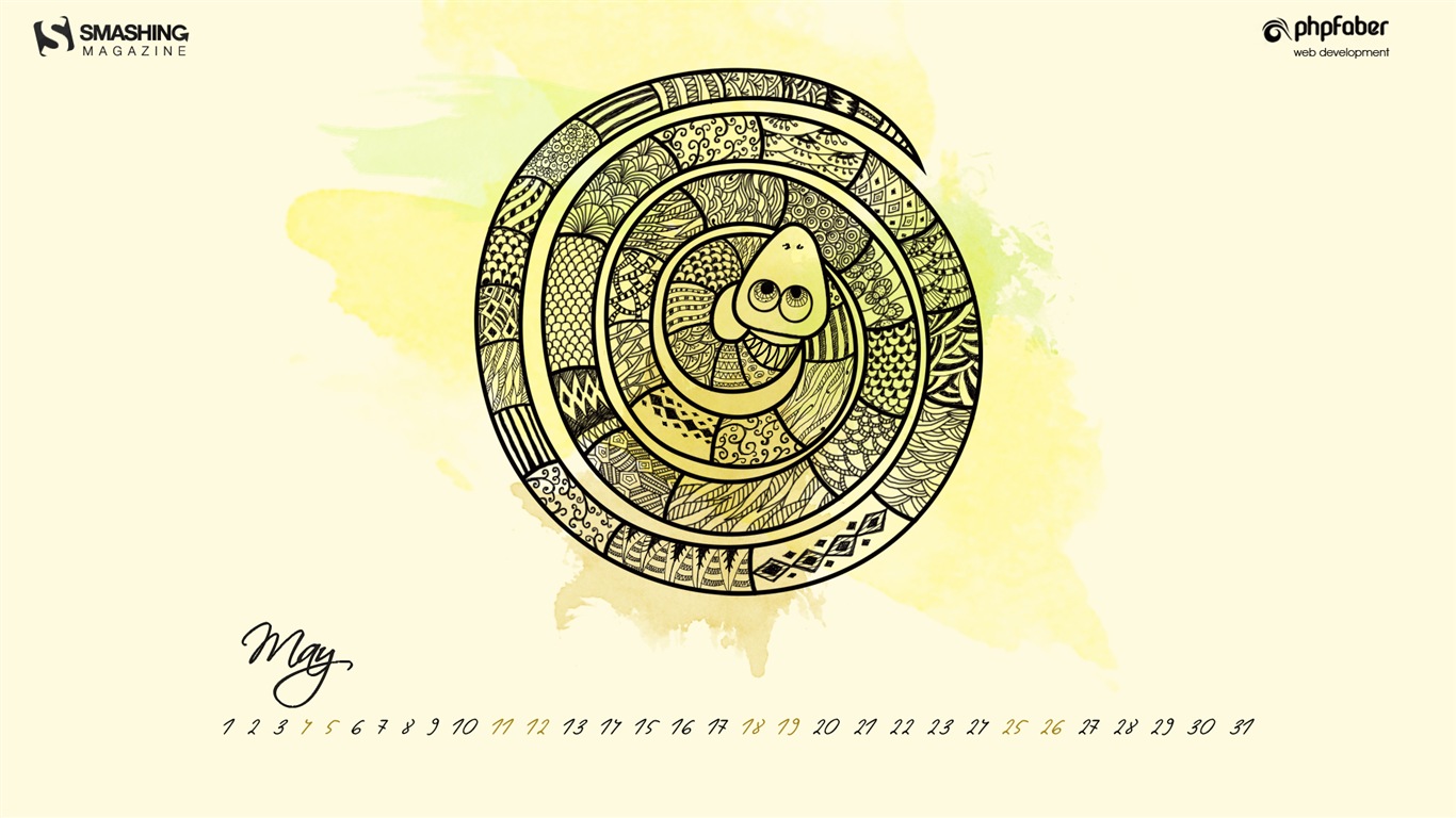 2013年5月 月曆壁紙(一) #12 - 1366x768