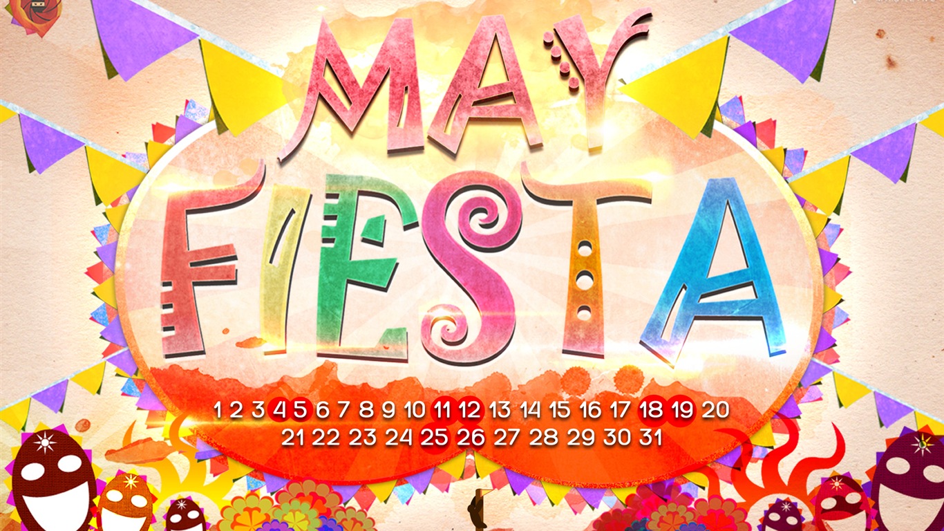 2013年5月 月曆壁紙(一) #13 - 1366x768