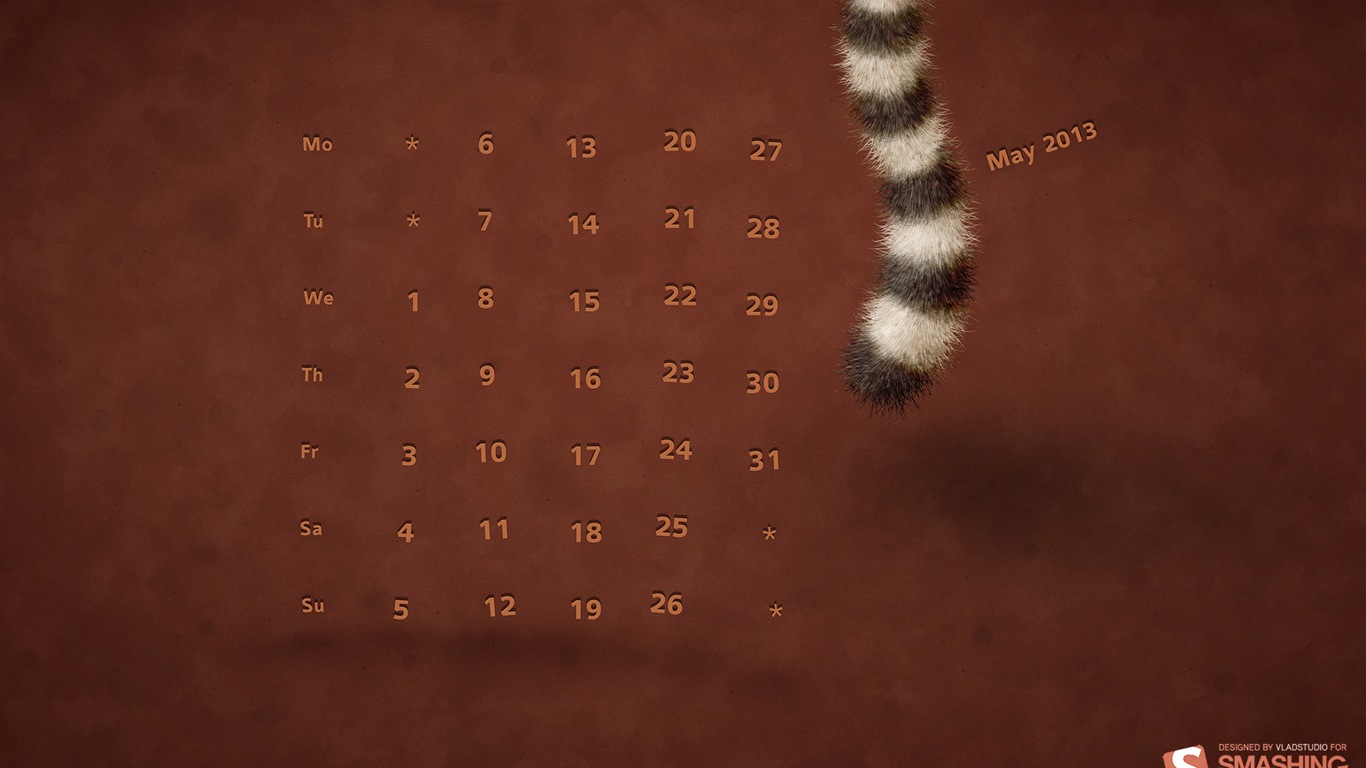 2013年5月 月曆壁紙(二) #18 - 1366x768