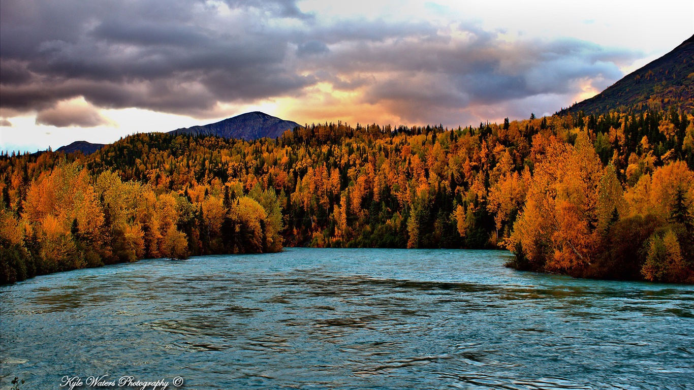 Windows 8 thème fond d'écran: Alaska paysage #1 - 1366x768