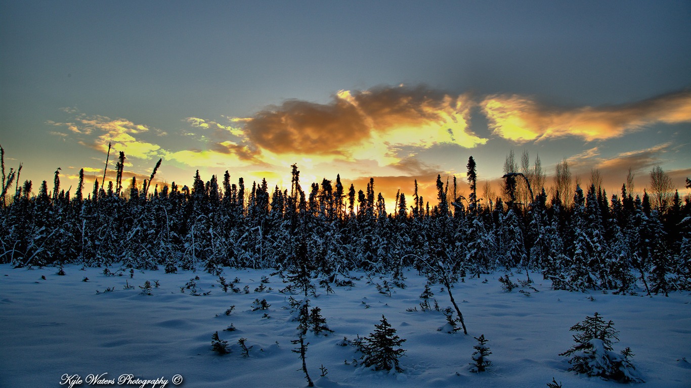 Windows 8 thème fond d'écran: Alaska paysage #3 - 1366x768