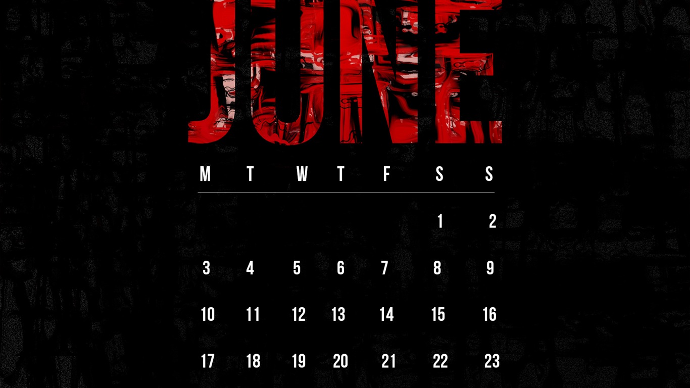 2013年6月 月曆壁紙(一) #12 - 1366x768