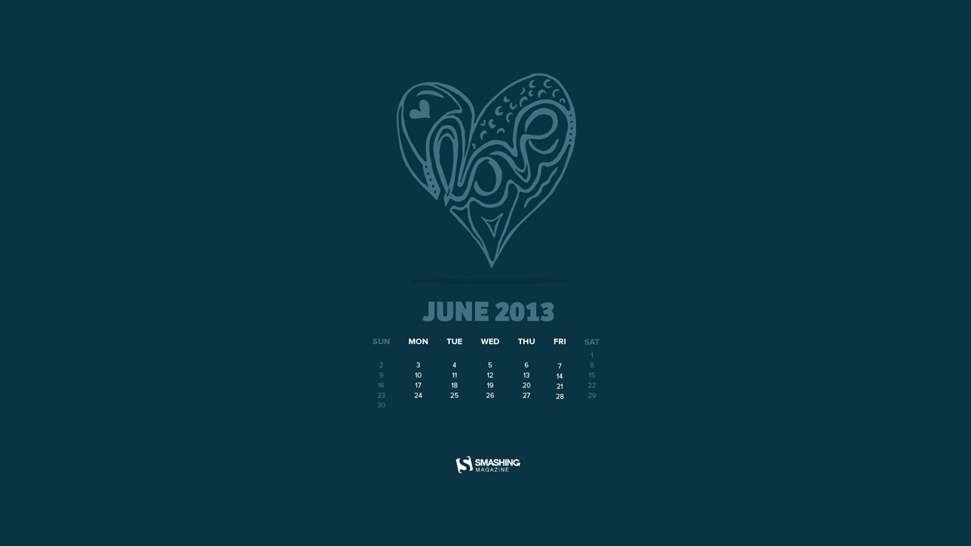 June 2013 calendar wallpaper (2) #8 - 1366x768