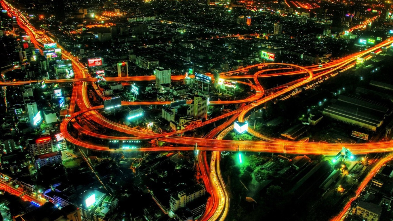迷人的城市夜景 高清壁紙 #1 - 1366x768