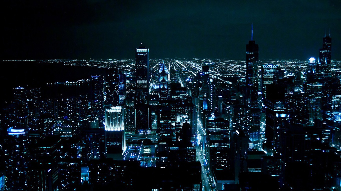매력적인 도시의 밤 HD 배경 화면 #13 - 1366x768