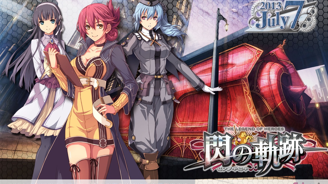 2013年7月 月曆壁紙(一) #1 - 1366x768