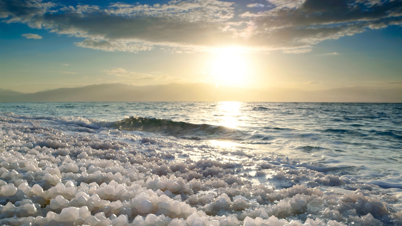 Dead Sea beautiful scenery HD wallpapers #5 - 1366x768