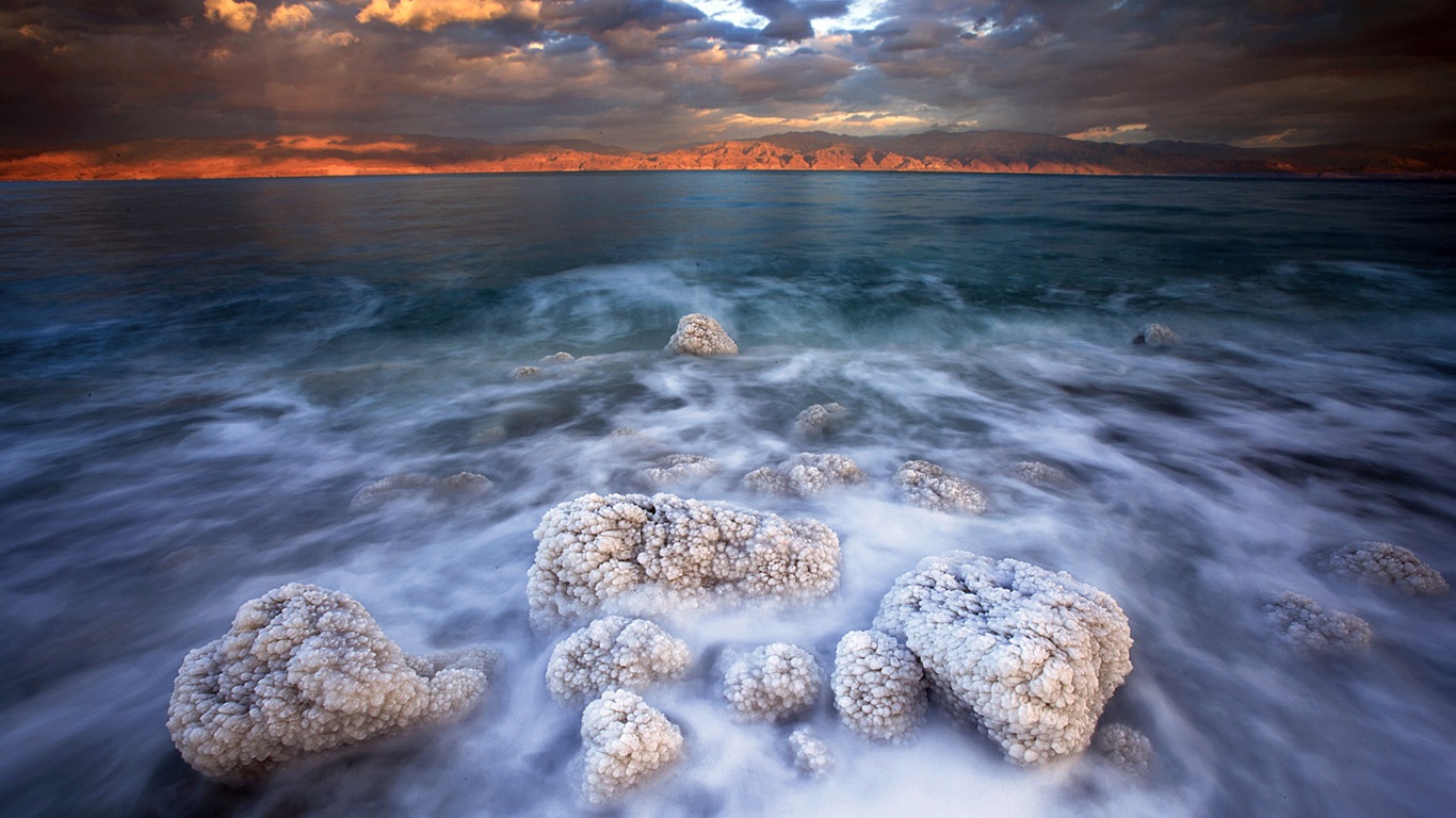 Dead Sea beautiful scenery HD wallpapers #9 - 1366x768