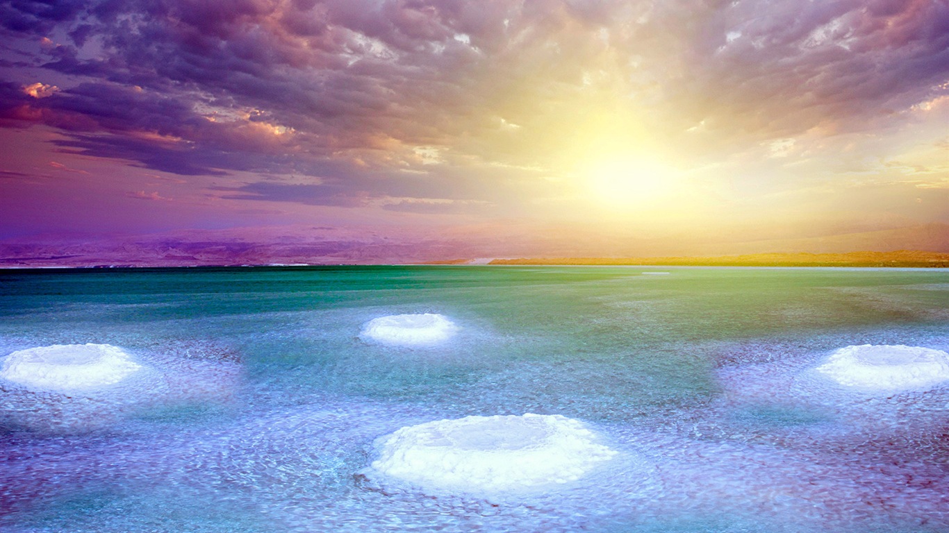 Dead Sea beautiful scenery HD wallpapers #17 - 1366x768