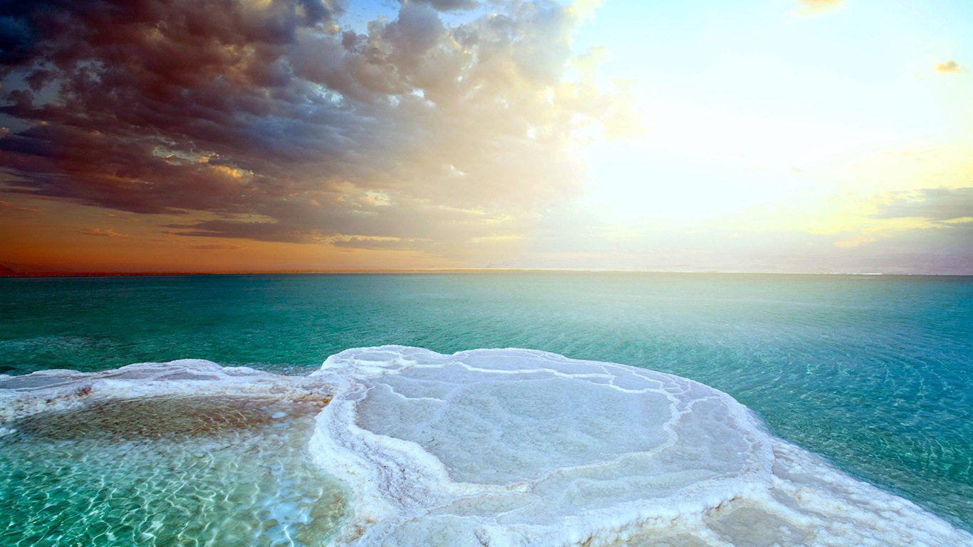 Dead Sea beautiful scenery HD wallpapers #20 - 1366x768