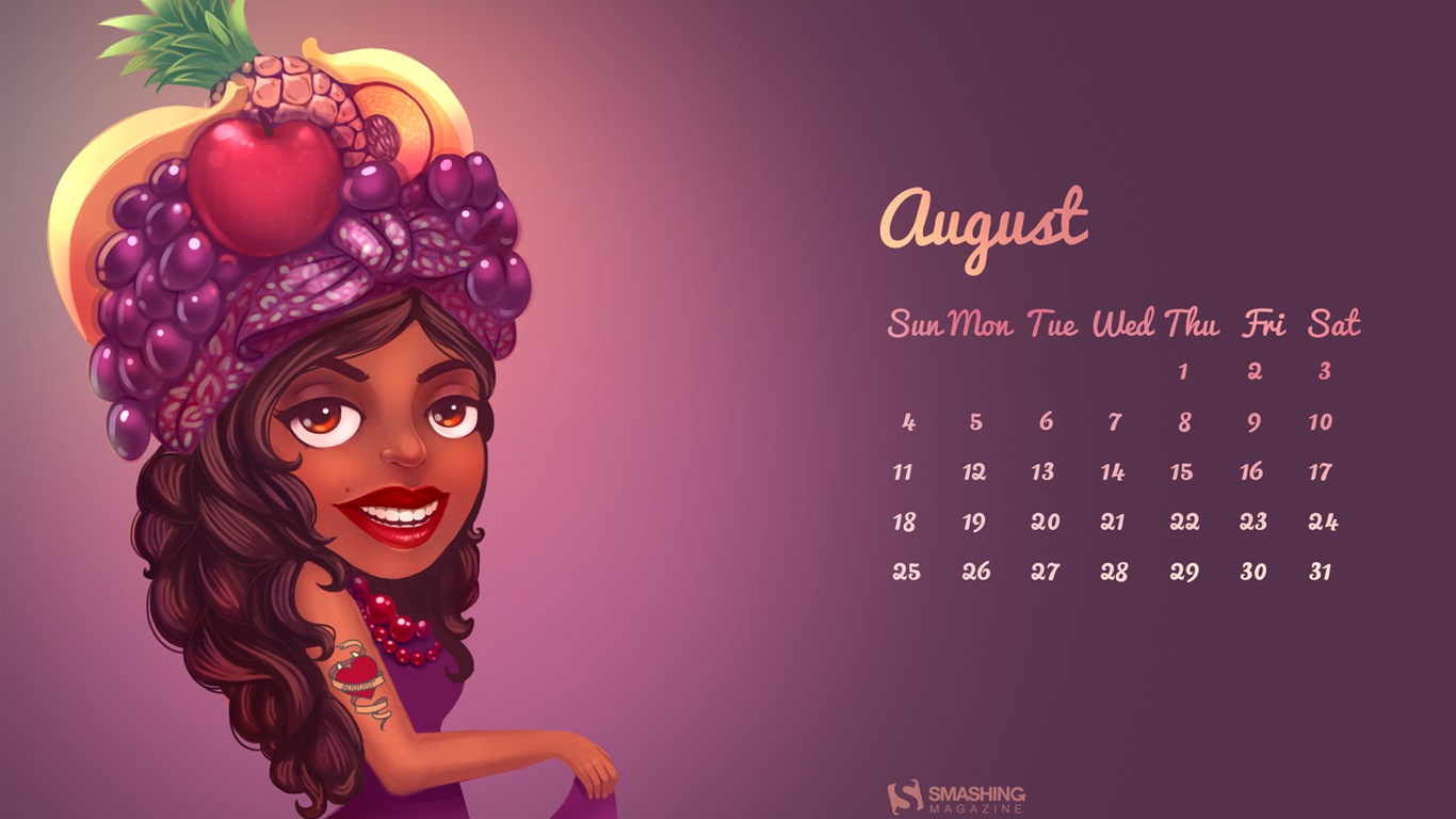 2013年8月 月曆壁紙(一) #20 - 1366x768