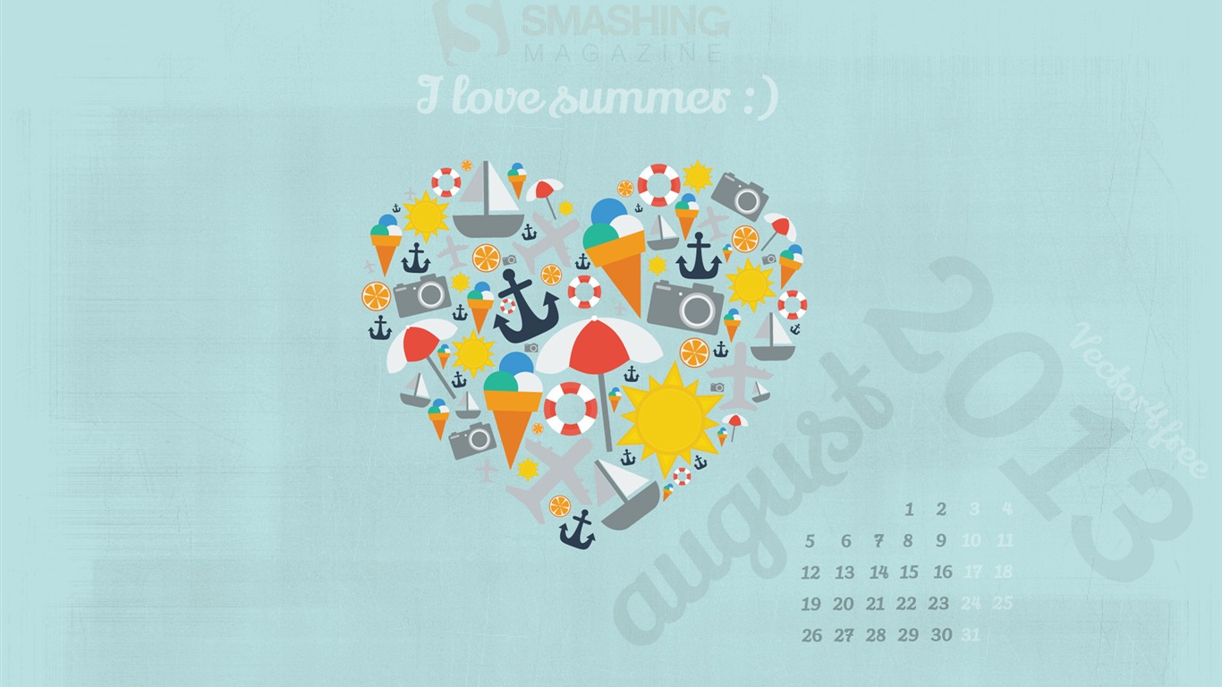 August 2013 calendar wallpaper (2) #6 - 1366x768