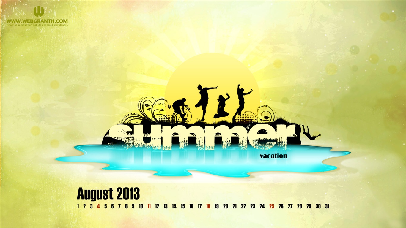 2013年8月 月曆壁紙(二) #20 - 1366x768