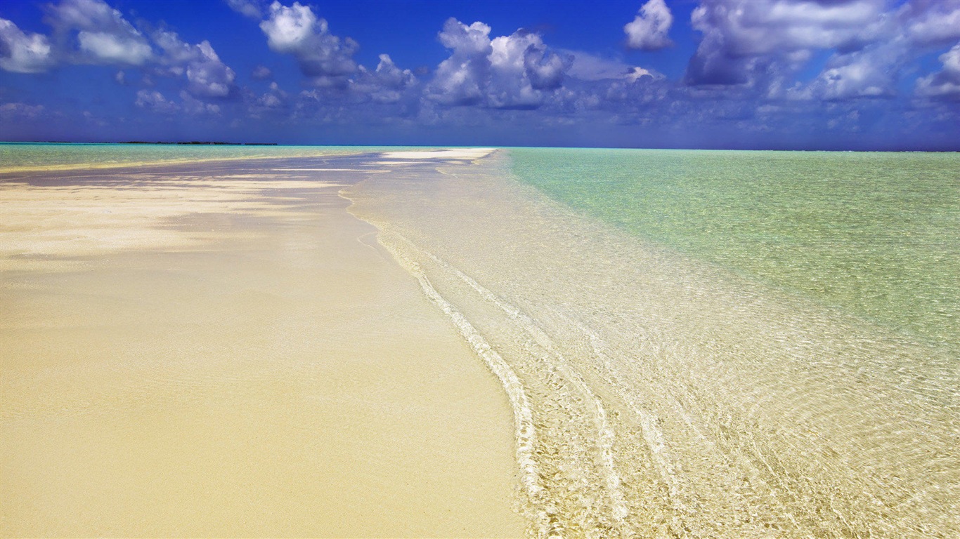 藍色大海海岸風景 高清壁紙 #5 - 1366x768